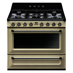 Smeg TR90 90cm Dual Fuel Victoria Range Cooker Cream